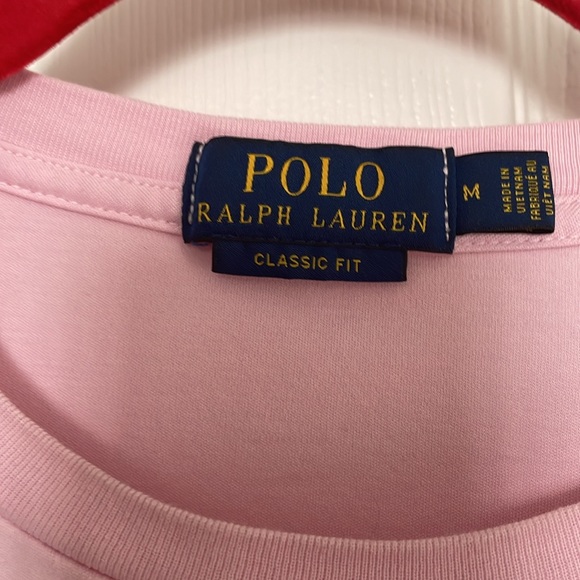 Men’s Ralph Lauren Polo Shirt in pink with brown emblem.  No damage.  Great buy! - Picture 2 of 3